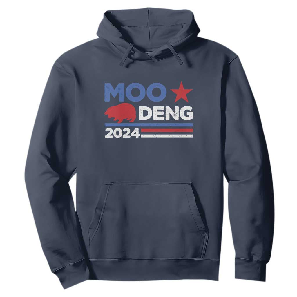 Funny Moo Deng 2024 Hoodie Star Striped TS11 Navy Print Your Wear