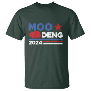 Funny Moo Deng 2024 T Shirt Star Striped TS11 Dark Forest Green Print Your Wear
