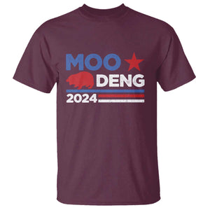 Funny Moo Deng 2024 T Shirt Star Striped TS11 Maroon Print Your Wear