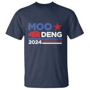 Funny Moo Deng 2024 T Shirt Star Striped TS11 Navy Print Your Wear