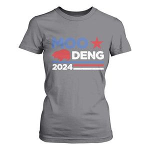 Funny Moo Deng 2024 T Shirt For Women Star Striped TS11 Charcoal Print Your Wear