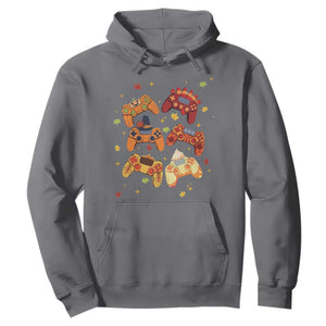 Fall Season Gamers Hoodie Gaming Controllers Pumpkin Turkey Autumn Maple Leaf TS11 Charcoal Print Your Wear