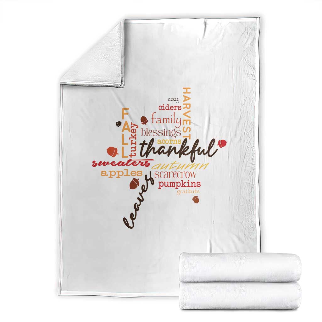 Thanksgiving Maple Leaf Fall Season Throw Blanket TS11 White Print Your Wear