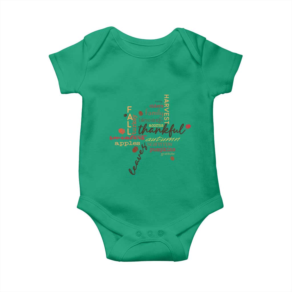 Thanksgiving Maple Leaf Fall Season Baby Onesie TS11 Irish Green Print Your Wear