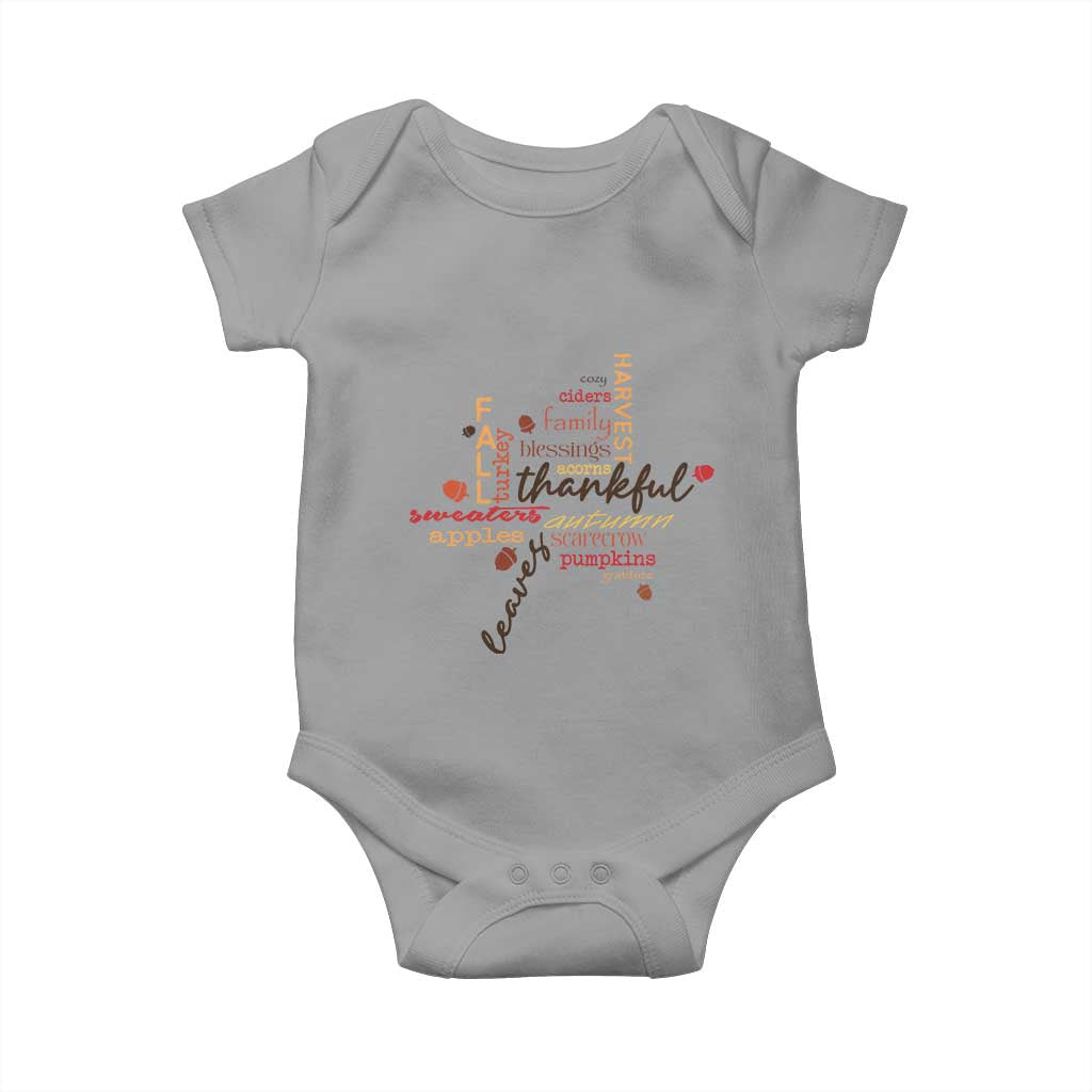Thanksgiving Maple Leaf Fall Season Baby Onesie TS11 Sport Gray Print Your Wear