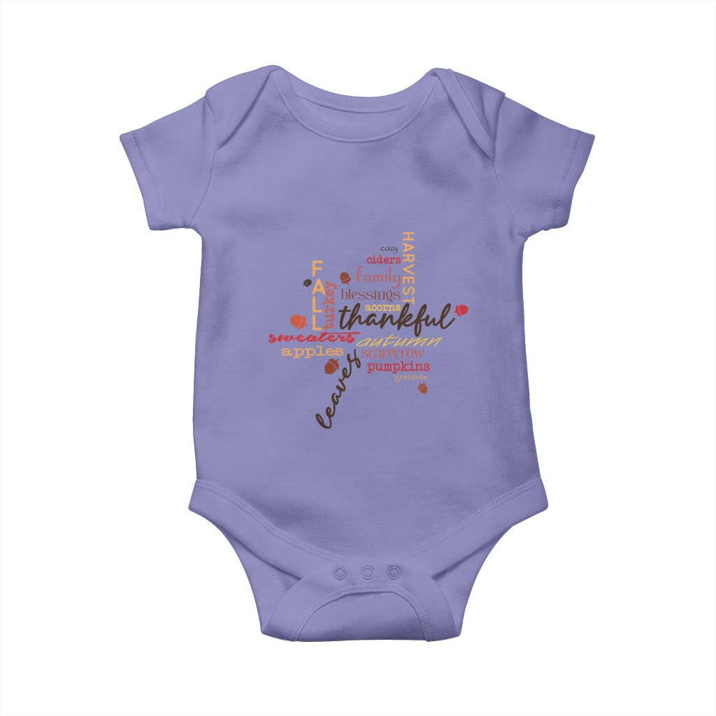 Thanksgiving Maple Leaf Fall Season Baby Onesie TS11 Violet Print Your Wear
