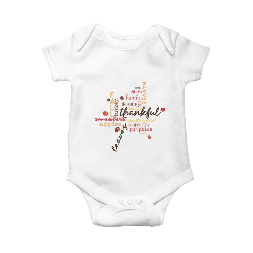 Thanksgiving Maple Leaf Fall Season Baby Onesie TS11 White Print Your Wear