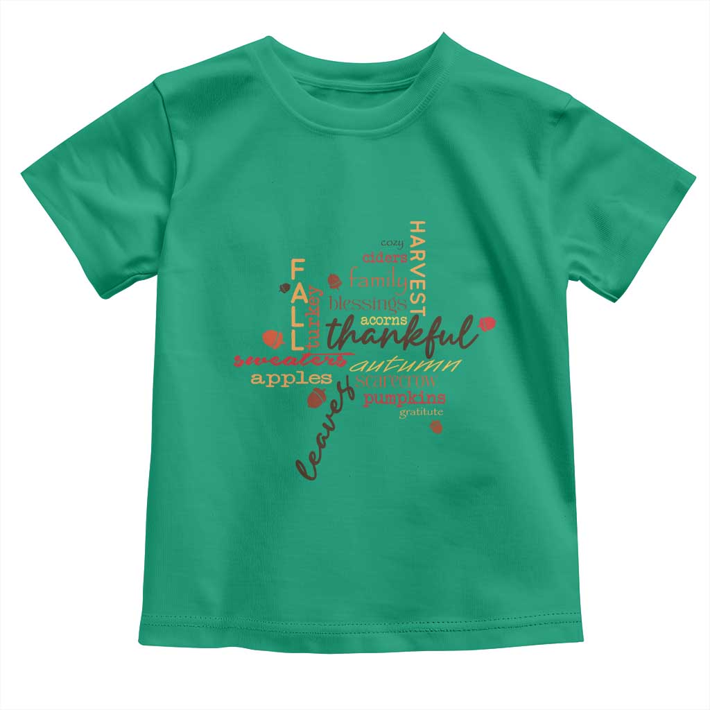 Thanksgiving Maple Leaf Fall Season Baby Shirt TS11 Irish Green Print Your Wear