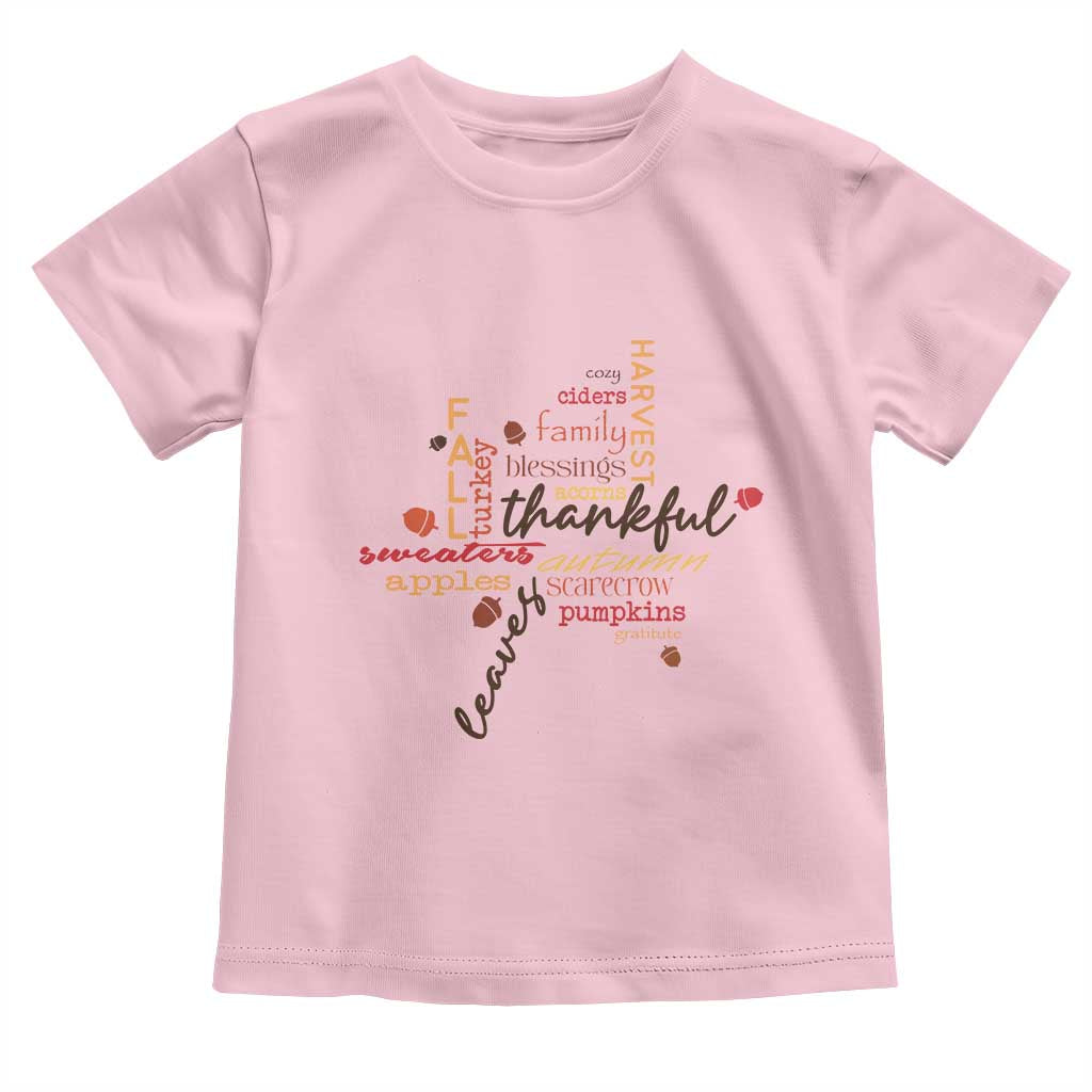 Thanksgiving Maple Leaf Fall Season Baby Shirt TS11 Light Pink Print Your Wear