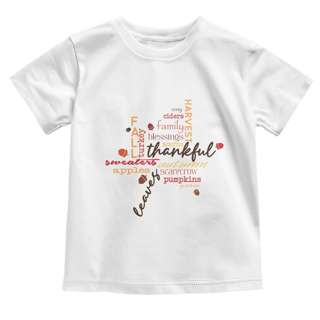 Thanksgiving Maple Leaf Fall Season Baby Shirt TS11 White Print Your Wear