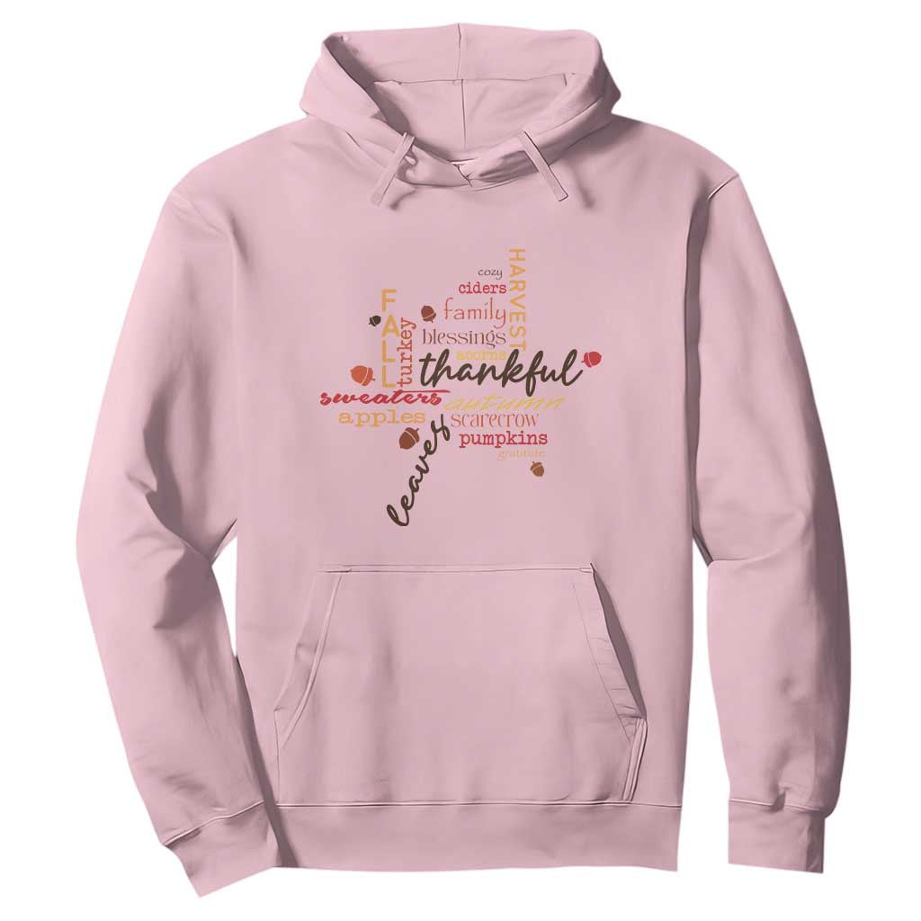 Thanksgiving Maple Leaf Fall Season Hoodie TS11 Light Pink Print Your Wear
