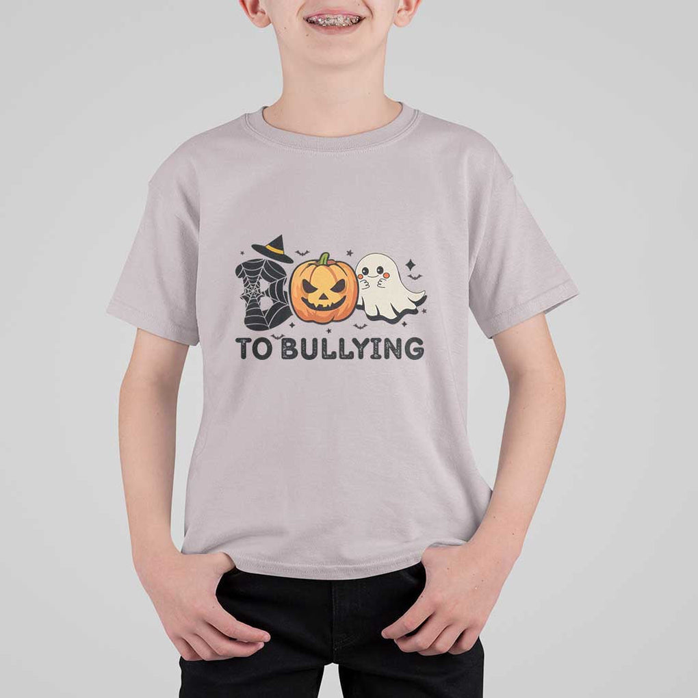 Halloween Unity Day T Shirt For Kid Boo To Bullying Anti Bullying Awareness Ghost Pumpkin TS11 Ice Gray Print Your Wear