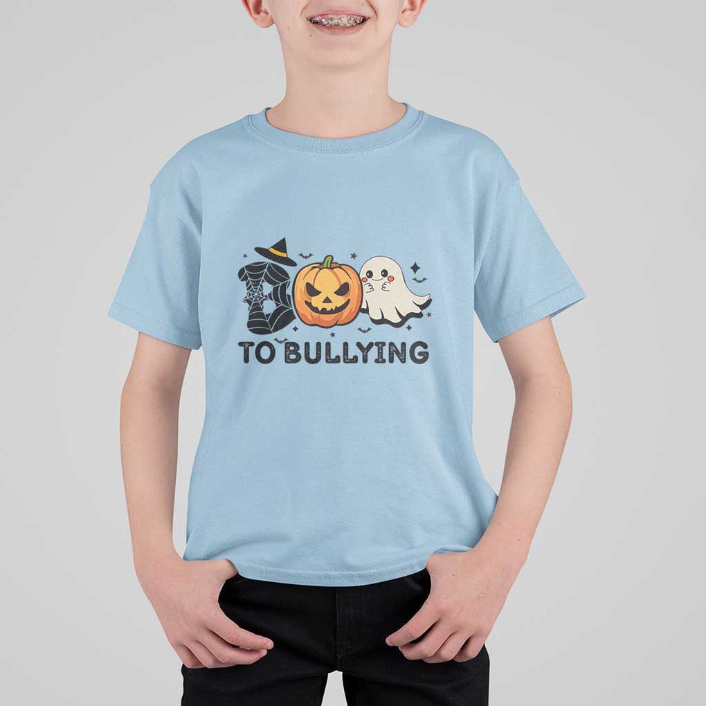 Halloween Unity Day T Shirt For Kid Boo To Bullying Anti Bullying Awareness Ghost Pumpkin TS11 Light Blue Print Your Wear