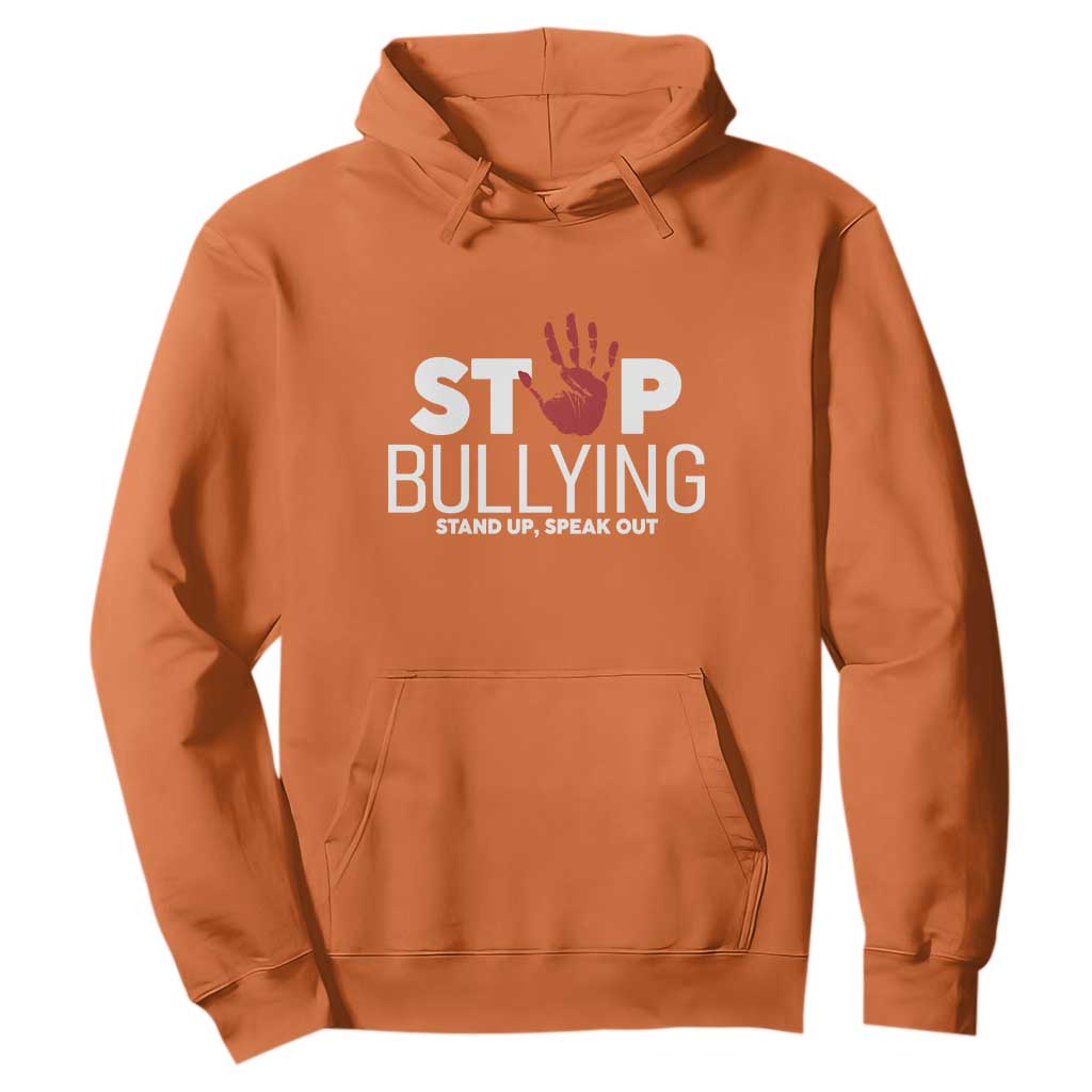 Anti Bullying Awareness Hoodie Stop Bullying Stand Up Speak Out Hand Prints TS11 Orange Print Your Wear