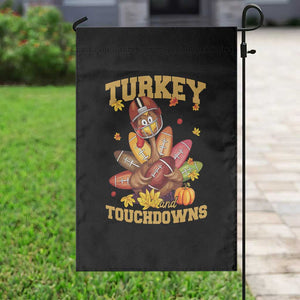 Funny Turkey And Touchdowns Garden Flag Thanksgiving American Football Fall Season - Print Your Wear