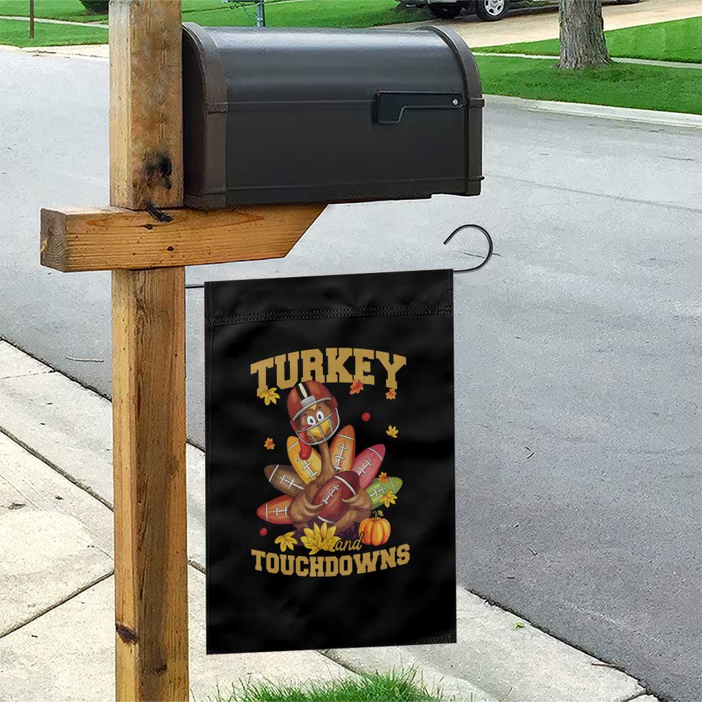 Funny Turkey And Touchdowns Garden Flag Thanksgiving American Football Fall Season TS11 Print Your Wear