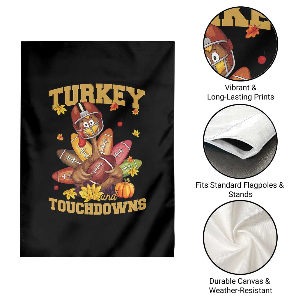 Funny Turkey And Touchdowns Garden Flag Thanksgiving American Football Fall Season TS11 Print Your Wear