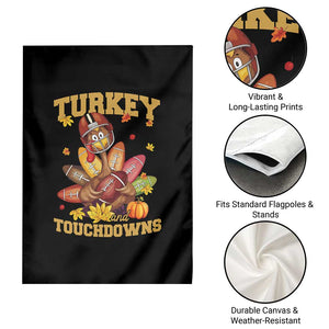 Funny Turkey And Touchdowns Garden Flag Thanksgiving American Football Fall Season - Print Your Wear