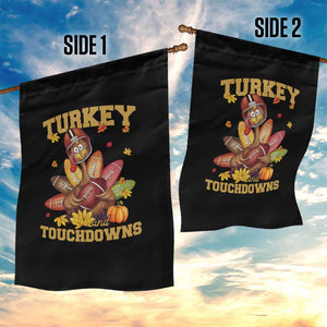 Funny Turkey And Touchdowns Garden Flag Thanksgiving American Football Fall Season - Print Your Wear