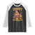 Funny Turkey And Touchdowns Raglan Shirt Thanksgiving American Football Fall Season - Print Your Wear