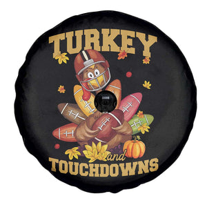Funny Turkey And Touchdowns Spare Tire Cover Thanksgiving American Football Fall Season - Print Your Wear