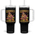 Funny Turkey And Touchdowns Tumbler With Handle Thanksgiving American Football Fall Season - Print Your Wear