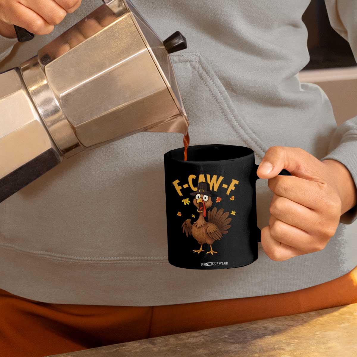 Funny F Caw F Thanksgiving Turkey Coffee Mug Poultry Humor TS11 Print Your Wear