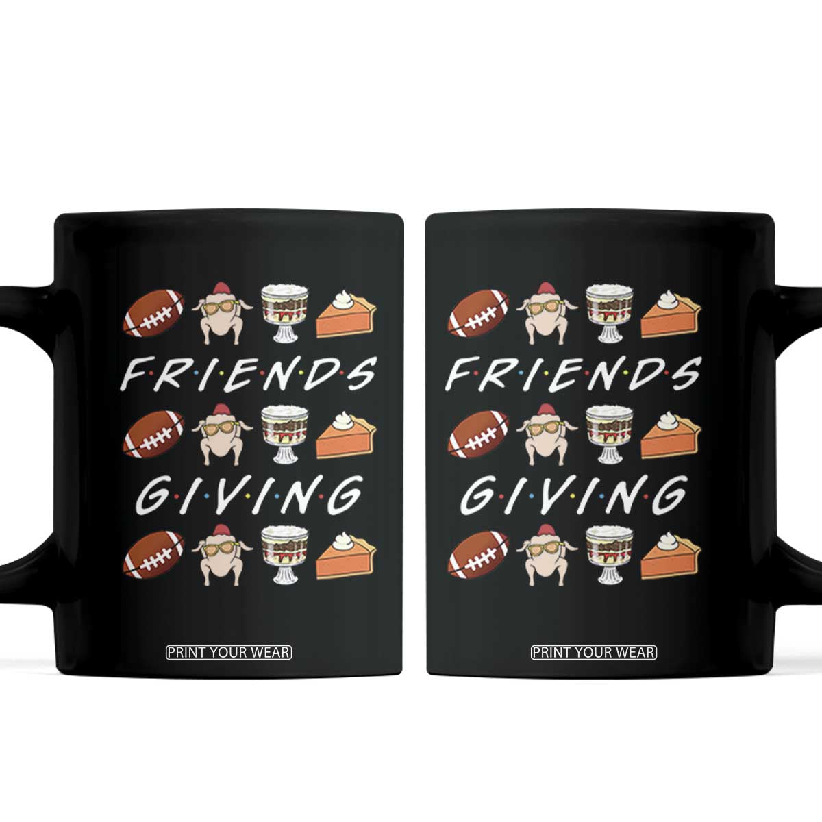 Funny Thanksgiving Thankful Friends Giving Party Coffee Mug TS11 Black Print Your Wear