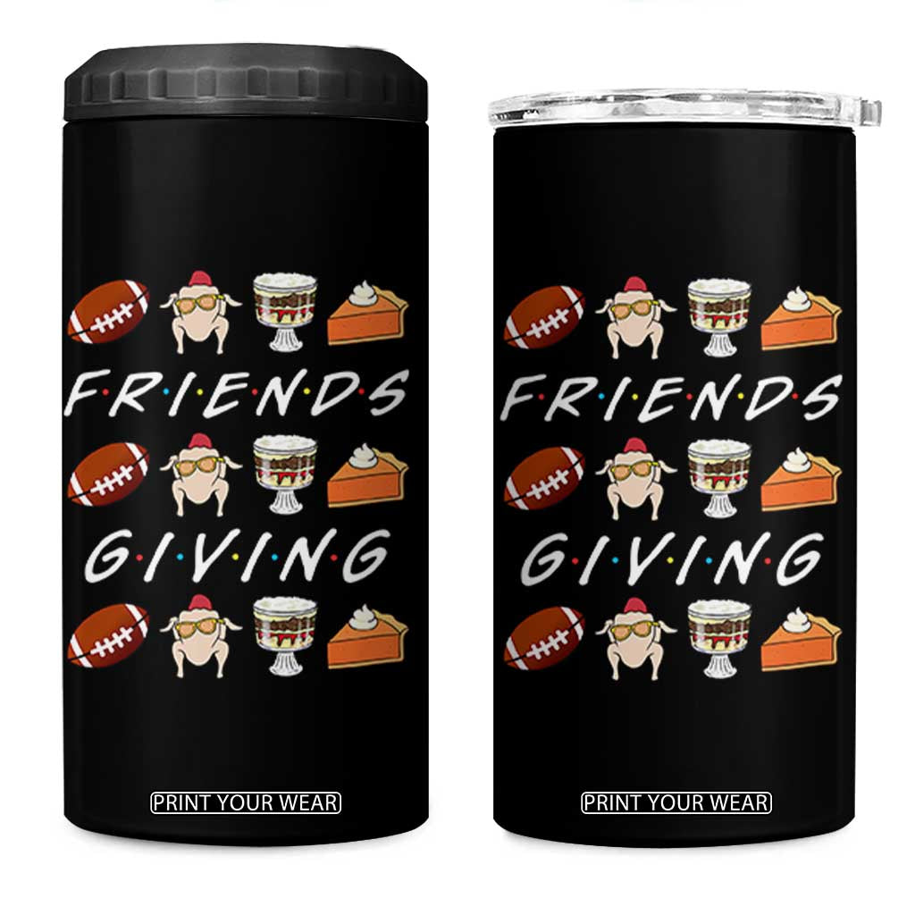 Funny Thanksgiving Thankful Friends Giving Party 4 in 1 Can Cooler Tumbler TS11 One Size: 16 oz Black Print Your Wear