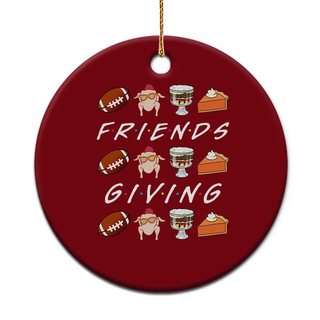 Funny Thanksgiving Thankful Friends Giving Party Ceramic Ornament TS11 1pc Red Print Your Wear