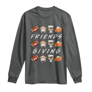 Funny Thanksgiving Thankful Friends Giving Party Long Sleeve Shirt TS11 Dark Heather Print Your Wear
