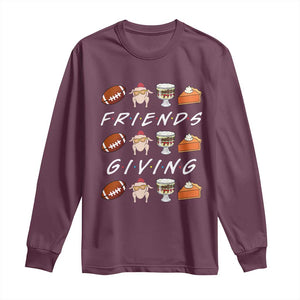 Funny Thanksgiving Thankful Friends Giving Party Long Sleeve Shirt TS11 Maroon Print Your Wear