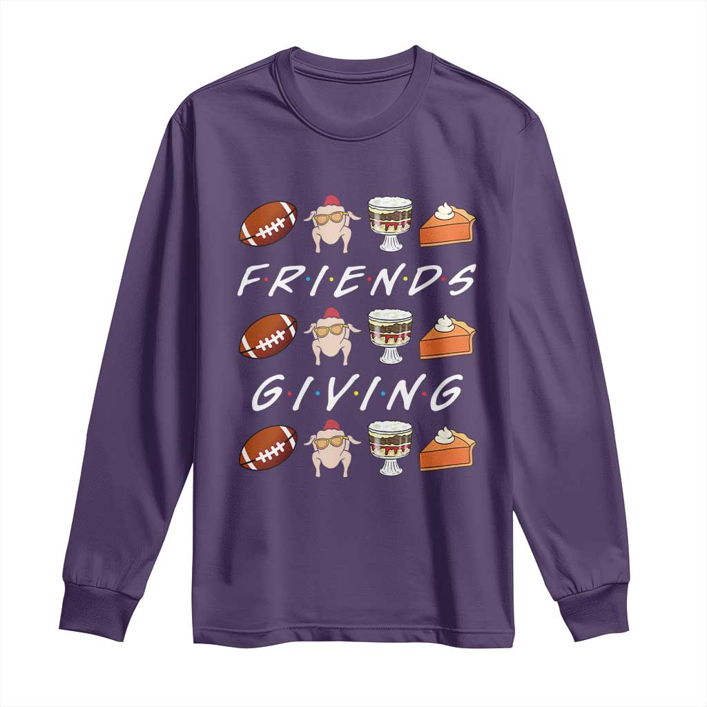 Funny Thanksgiving Thankful Friends Giving Party Long Sleeve Shirt TS11 Purple Print Your Wear