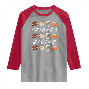 Funny Thanksgiving Thankful Friends Giving Party Raglan Shirt TS11 Sport Gray Red Print Your Wear