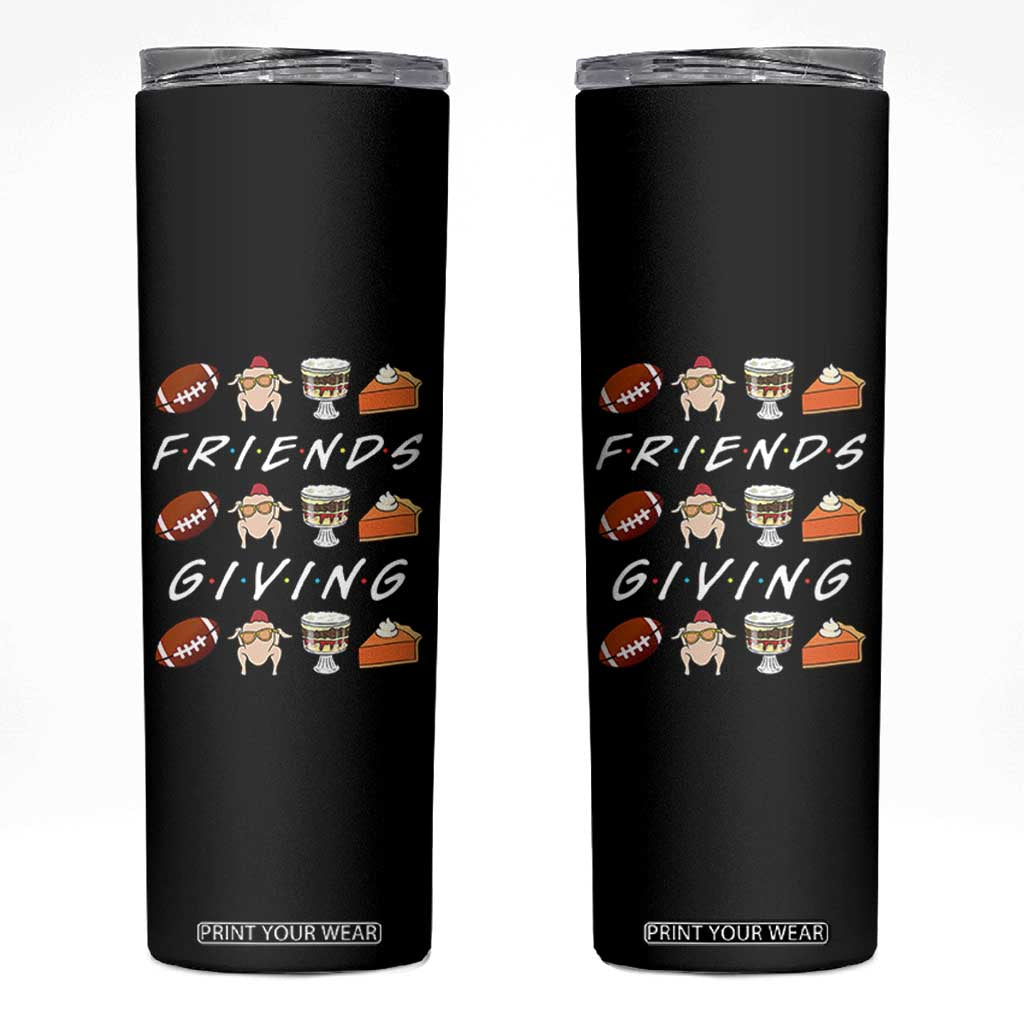 Funny Thanksgiving Thankful Friends Giving Party Skinny Tumbler TS11 Black Print Your Wear