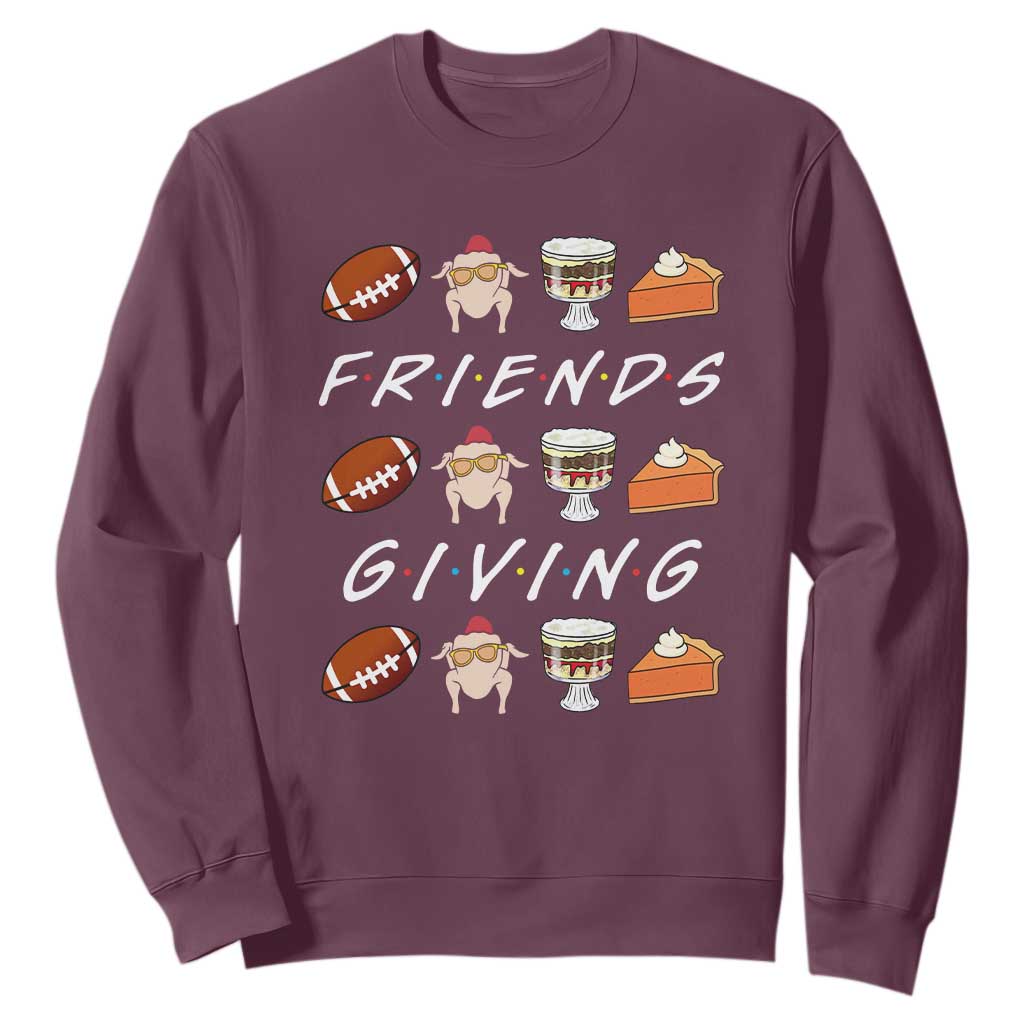 Funny Thanksgiving Thankful Friends Giving Party Sweatshirt TS11 Maroon Print Your Wear
