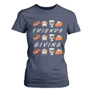 Funny Thanksgiving Thankful Friends Giving Party T Shirt For Women TS11 Navy Print Your Wear