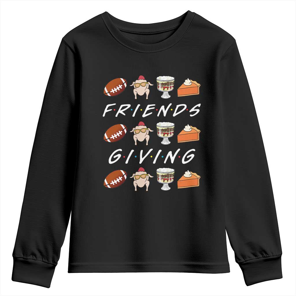 Funny Thanksgiving Thankful Friends Giving Party Youth Sweatshirt TS11 Black Print Your Wear