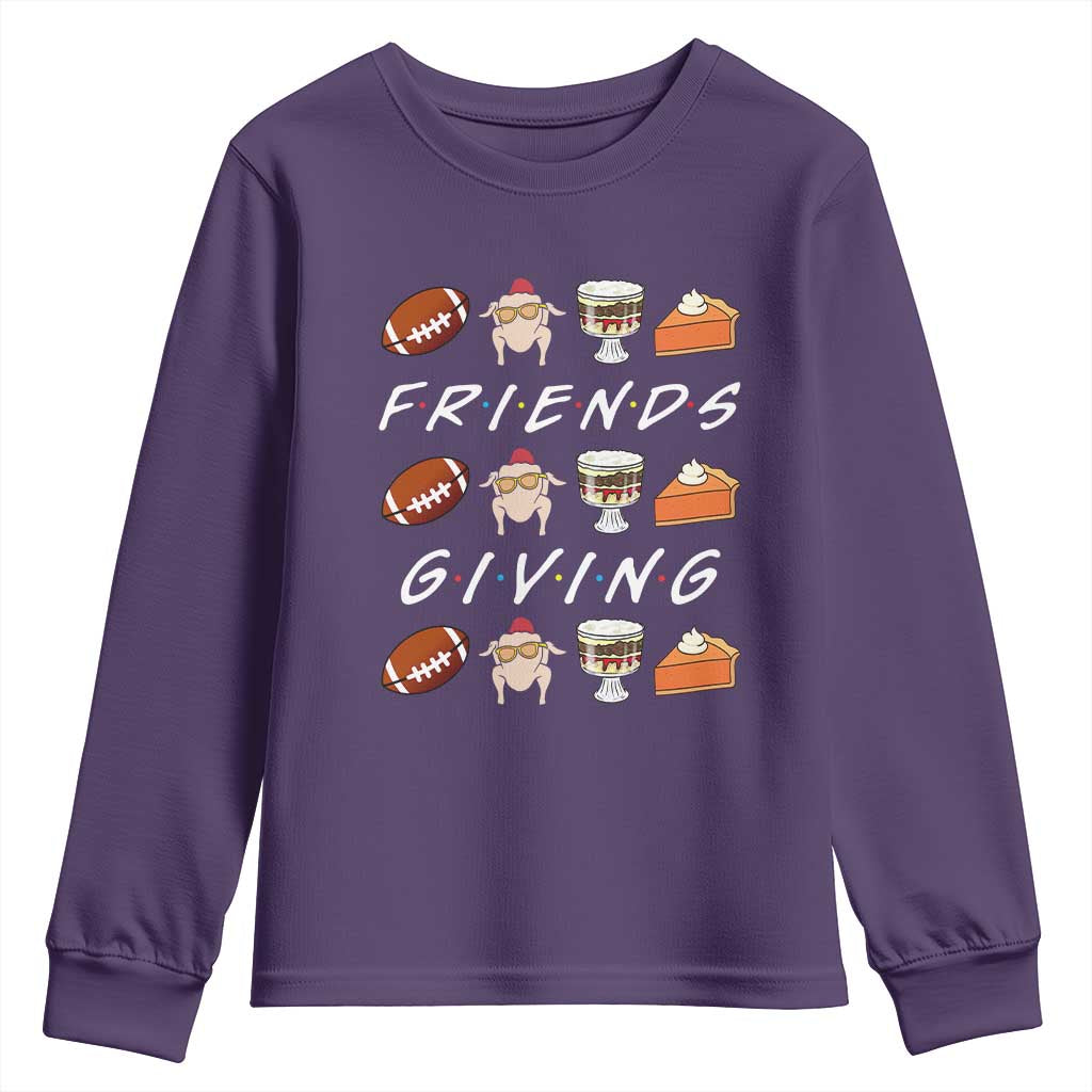 Funny Thanksgiving Thankful Friends Giving Party Youth Sweatshirt TS11 Purple Print Your Wear