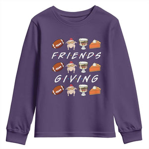 Funny Thanksgiving Thankful Friends Giving Party Youth Sweatshirt TS11 Purple Print Your Wear