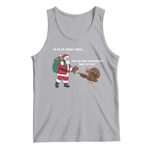 Funny Thanksgiving Christmas Tank Top Wait Your Turn Fat Boy Santa Turkey Thanksmas TS11 Athletic Heather Print Your Wear