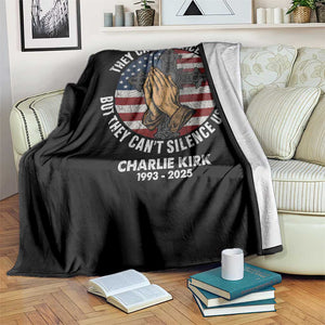 Charlie Kirk Memorial Throw Blanket They Can Silence One But They Cant Silence Us All TS11 Print Your Wear