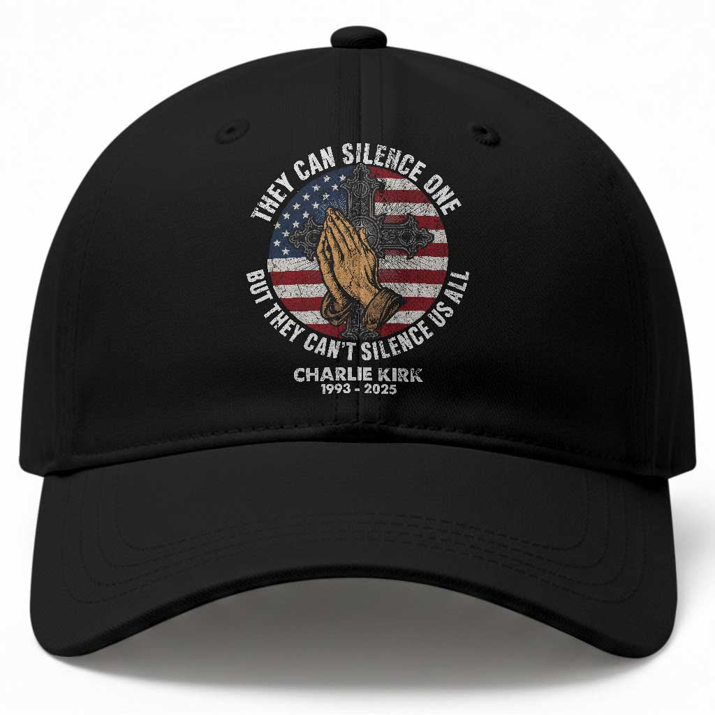 Charlie Kirk Memorial Baseball Cap They Can Silence One But They Cant Silence Us All TS11 Print Your Wear