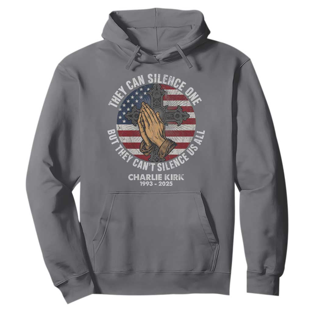 Charlie Kirk Memorial Hoodie They Can Silence One But They Cant Silence Us All TS11 Charcoal Print Your Wear