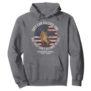 Charlie Kirk Memorial Hoodie They Can Silence One But They Cant Silence Us All TS11 Charcoal Print Your Wear
