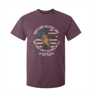 Charlie Kirk Memorial T Shirt For Kid They Can Silence One But They Cant Silence Us All TS11 Maroon Print Your Wear