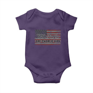 We Are Charlie Kirk Baby Onesie We The People Vintage American Flag TS11 Purple Print Your Wear