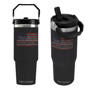 We Are Charlie Kirk Flip Straw Tumbler We The People Vintage American Flag TS11 One Size: 30 oz Black Print Your Wear