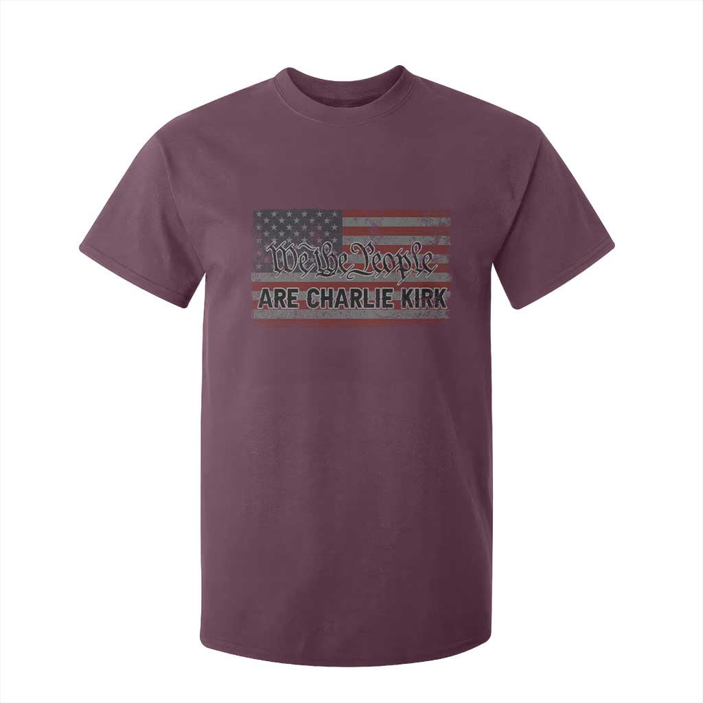 We Are Charlie Kirk T Shirt For Kid We The People Vintage American Flag TS11 Maroon Print Your Wear