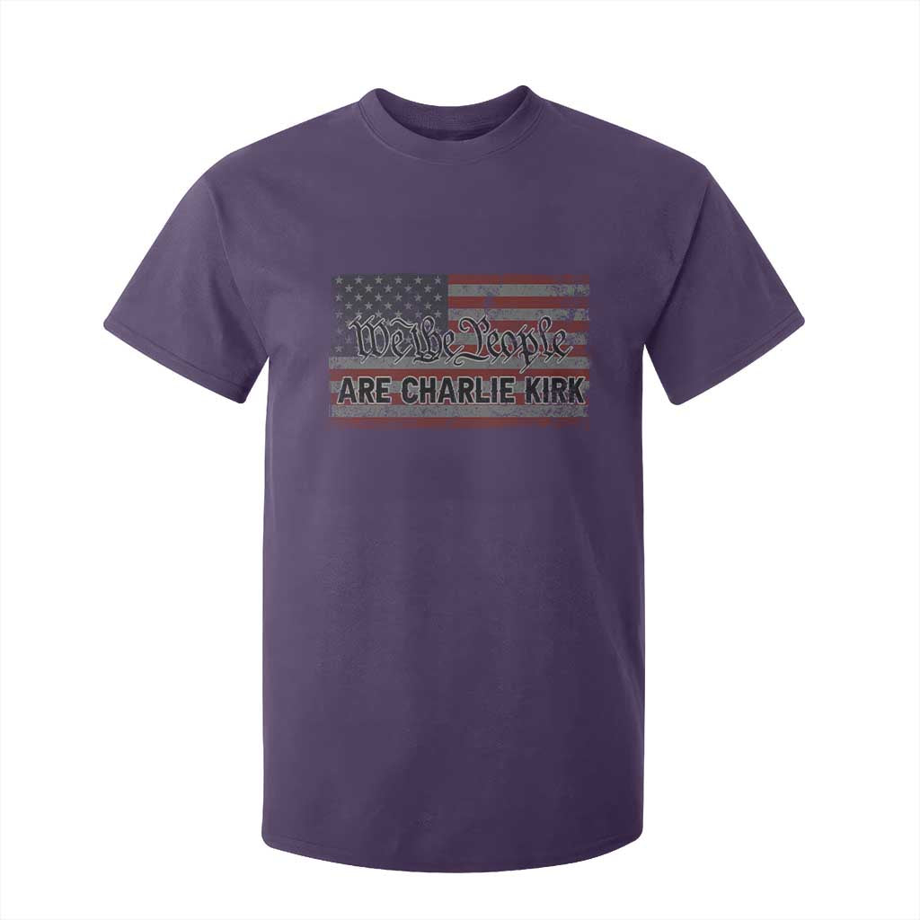 We Are Charlie Kirk T Shirt For Kid We The People Vintage American Flag TS11 Purple Print Your Wear